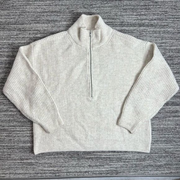 Vince Camuto Pullover Sweater Ladies Large Malted Half Zip Knitted Soft Comfy - Picture 2 of 8